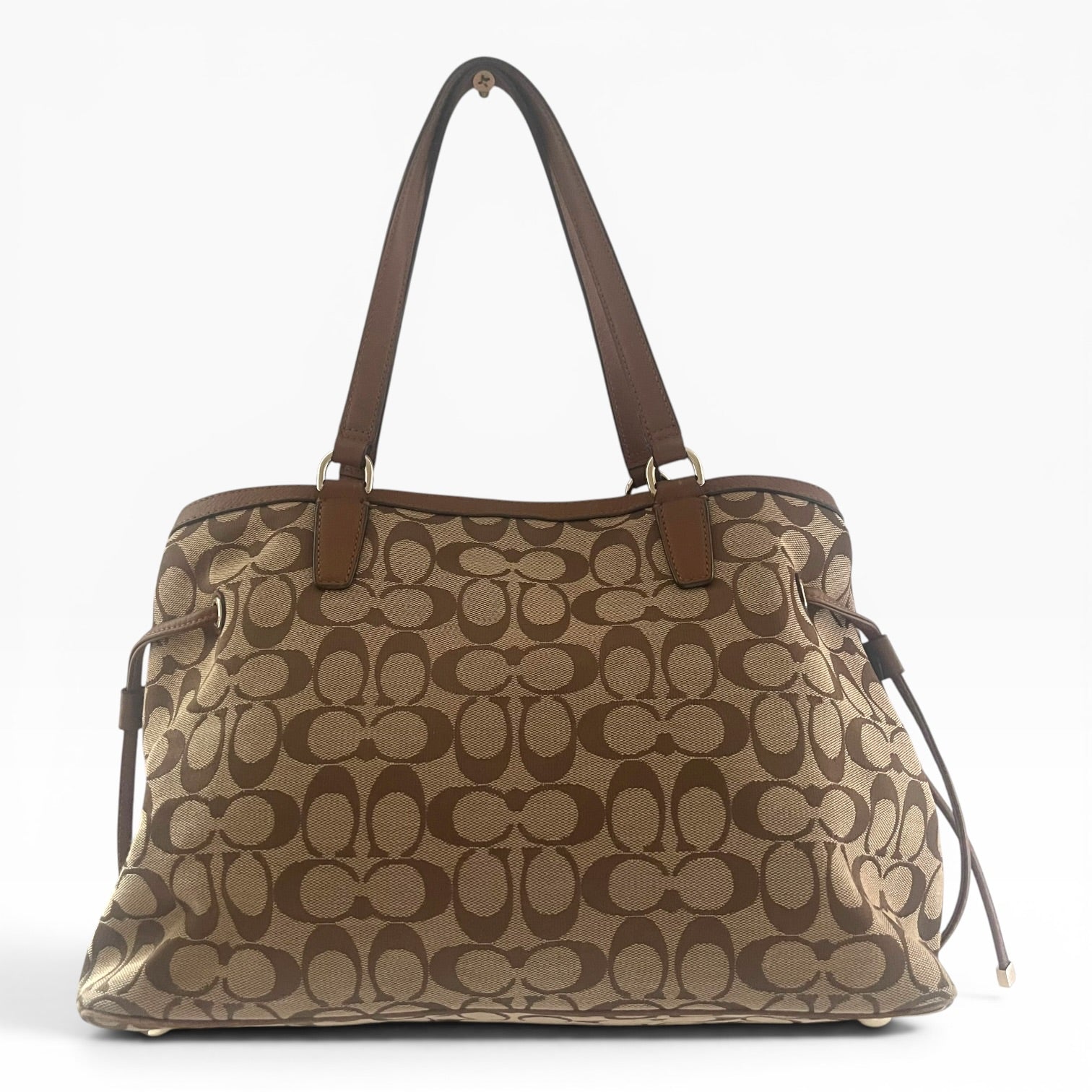 Coach Signature Stripe Drawstring Carryall