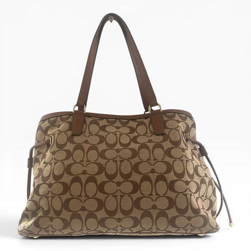 Coach Signature Stripe Drawstring Carryall