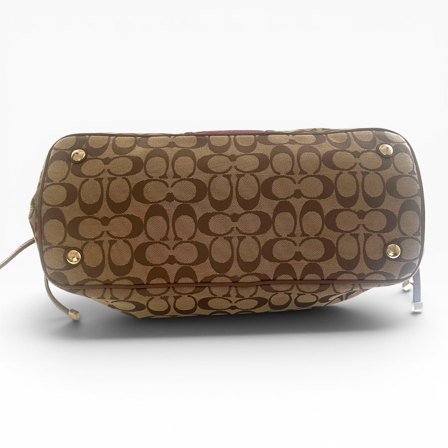 Coach Signature Stripe Drawstring Carryall