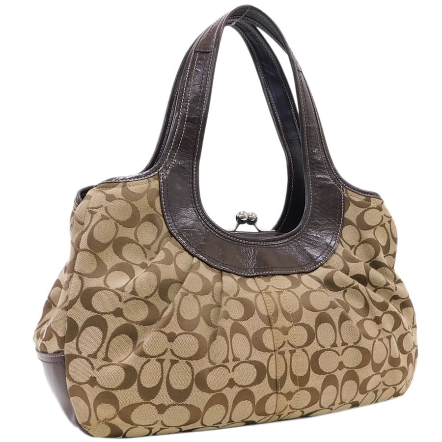 Coach Ergo Pleated Signature Monogram Canvas Handtasche