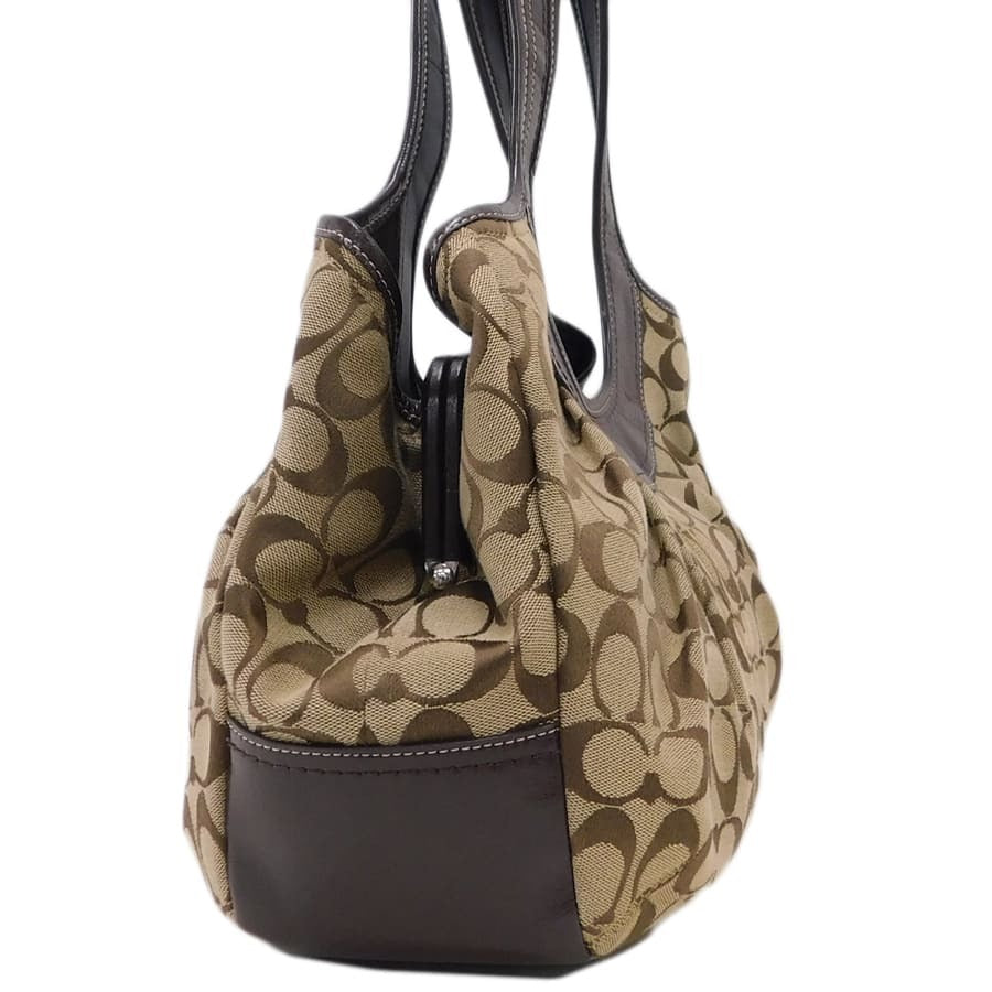 Coach Ergo Pleated Signature Monogram Canvas Handtasche