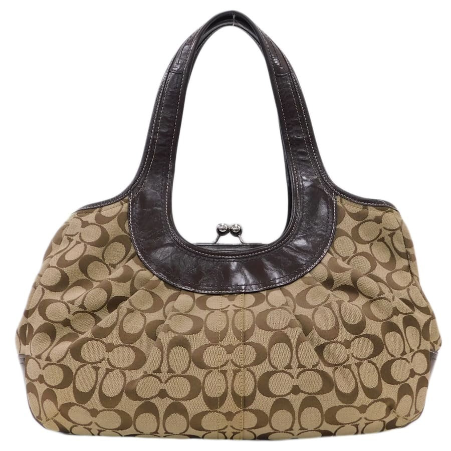 Coach Ergo Pleated Signature Monogram Canvas Handtasche