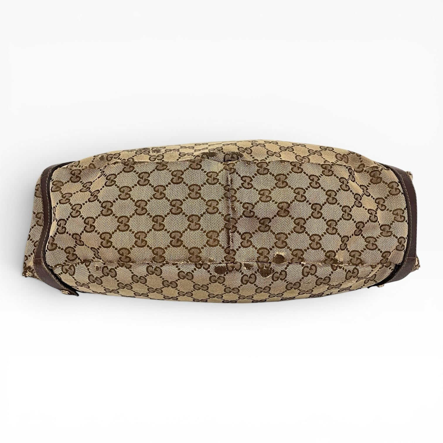 Túi đeo vai The Vintage Mansion Gucci GG canvas họa tiết monogram cổ điển với chi tiết da nâu sang trọng